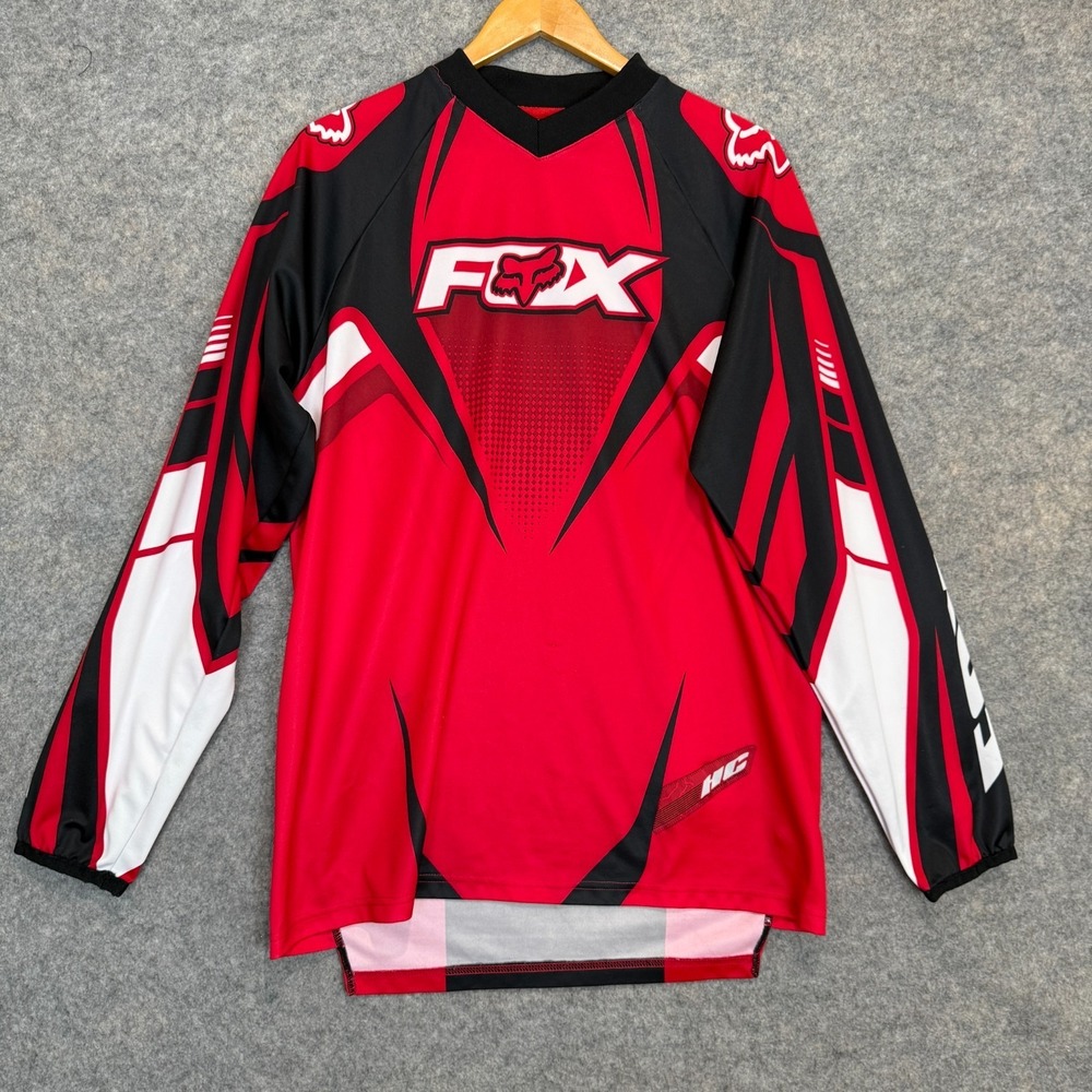 Vintage Fox Racing Motocross Jersey Shirt Mens Medium Red Black Y2k 90s